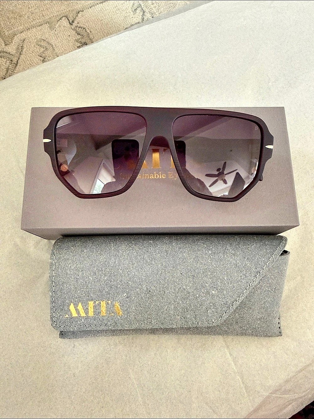 Mita Women's Burgundy Sunglasses